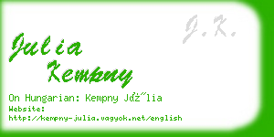 julia kempny business card